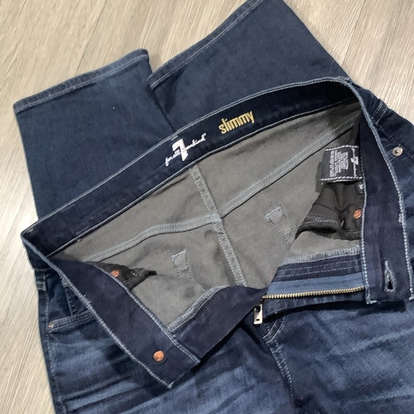 7 For All Mankind “Slimmy” Darkwash Stretch Jeans size 32 - Picture 10 of 13